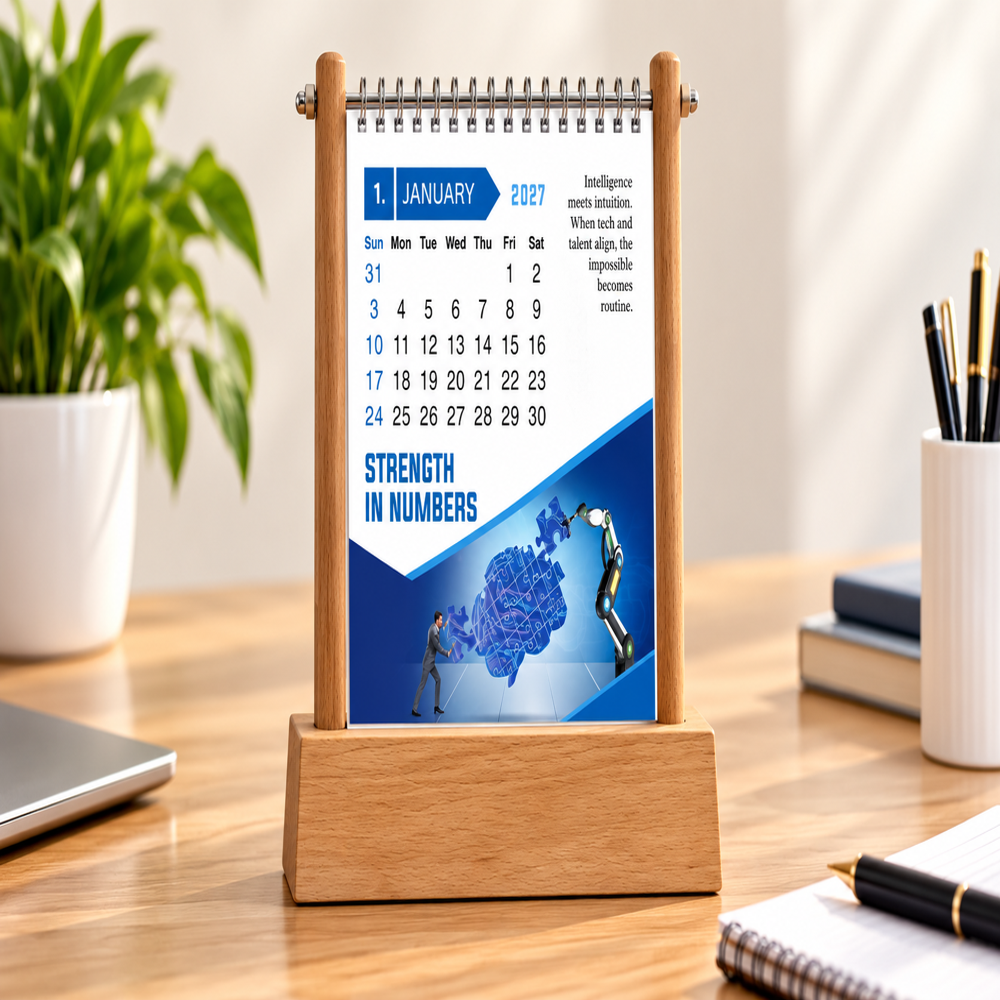 Jalan IM-1202 Wooden Table Calendar