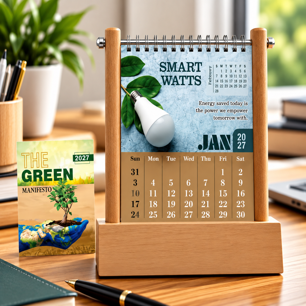 Jalan IM-1103 Wooden Table Calendar