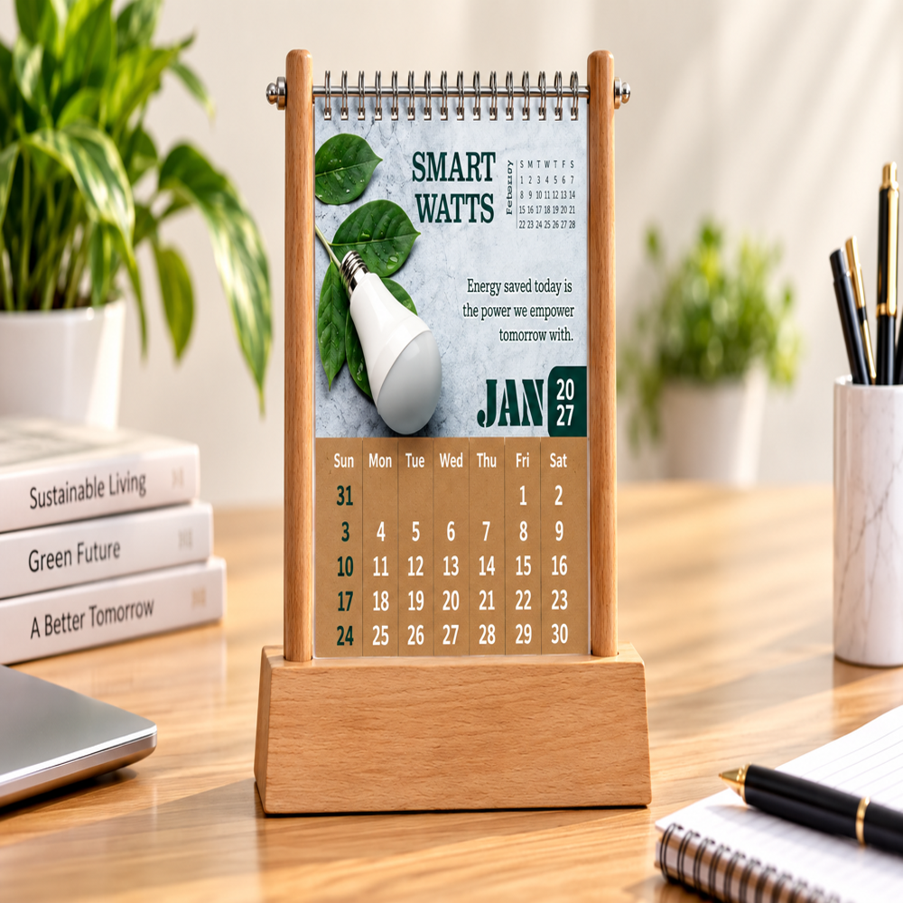 Jalan IM-1103 Wooden Table Calendar