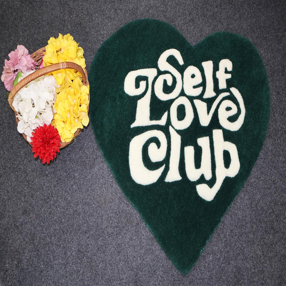 Handmade Heart Shape Tufted Wool Rug Custom Heart Area Rug