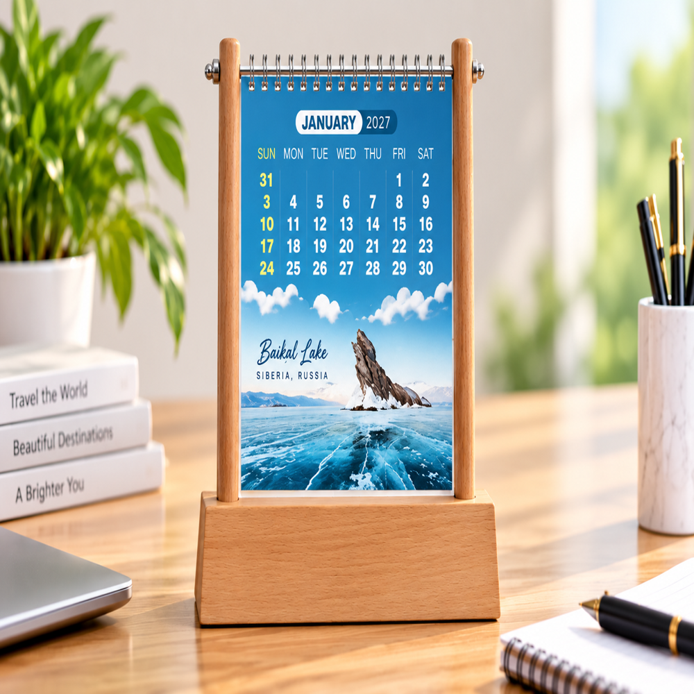 Jalan IM-1104 Wooden Table Stand Calendar 