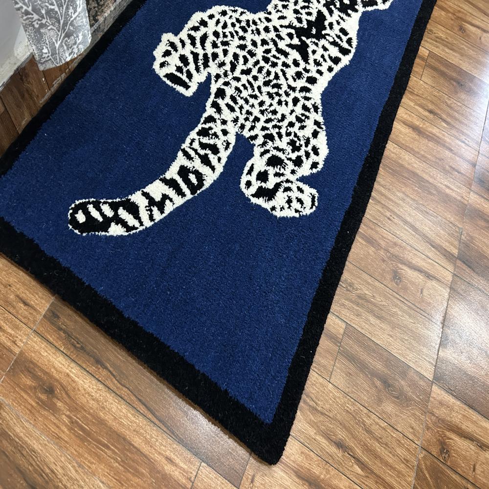 Leopard Print Animal Rug Handmade Custom Area Rug for Home Decor