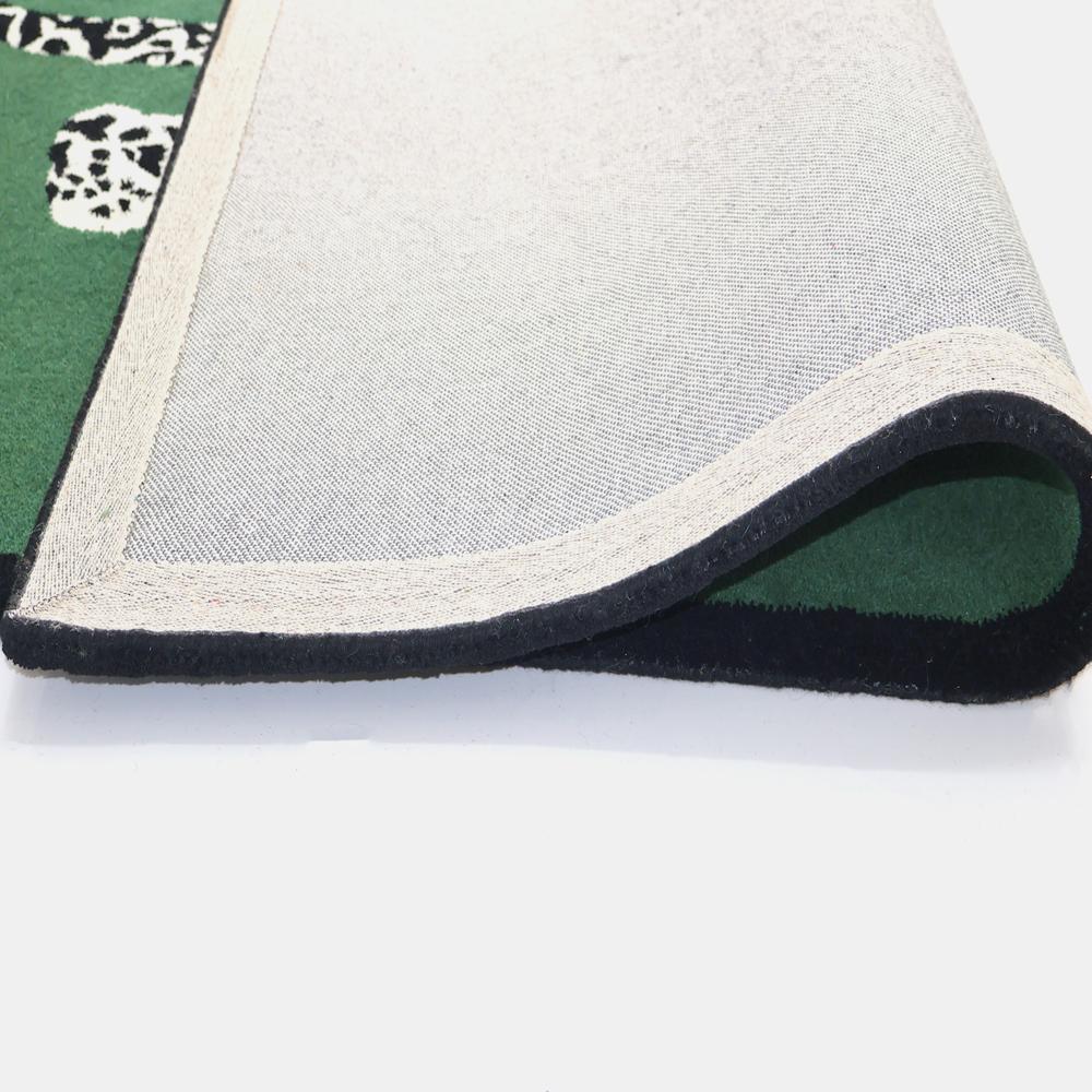 Green Leopard Printed Animal Rug Handmade Custom Area Rug Hand Tufted Rugs