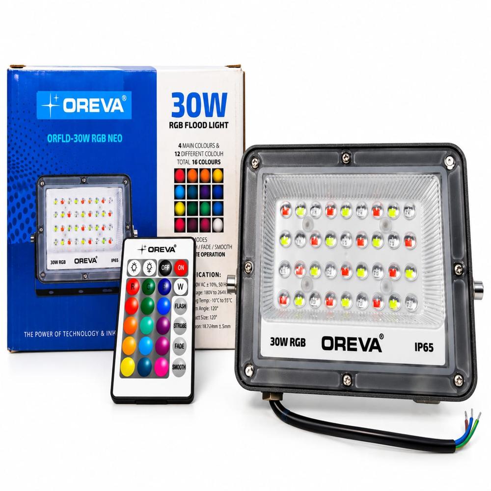 OREVA 30W RGB LED Flood Light Multicolour LED Decorative Light