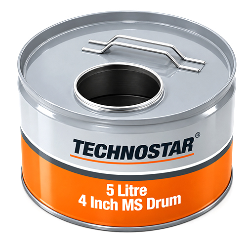 5 Ltr 4 Inch Ms Drum - Color: White (With Red Printing)