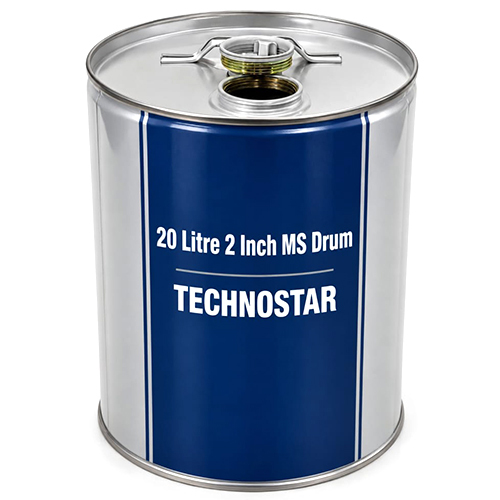 20 Ltr 2 Inch Ms Drum - Color: White Body With Blue Label