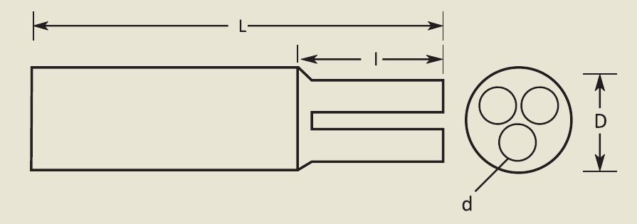 Heat Shrink Semi-Conductive Cable Breakout for 3 Core PILC Cable (GCB)