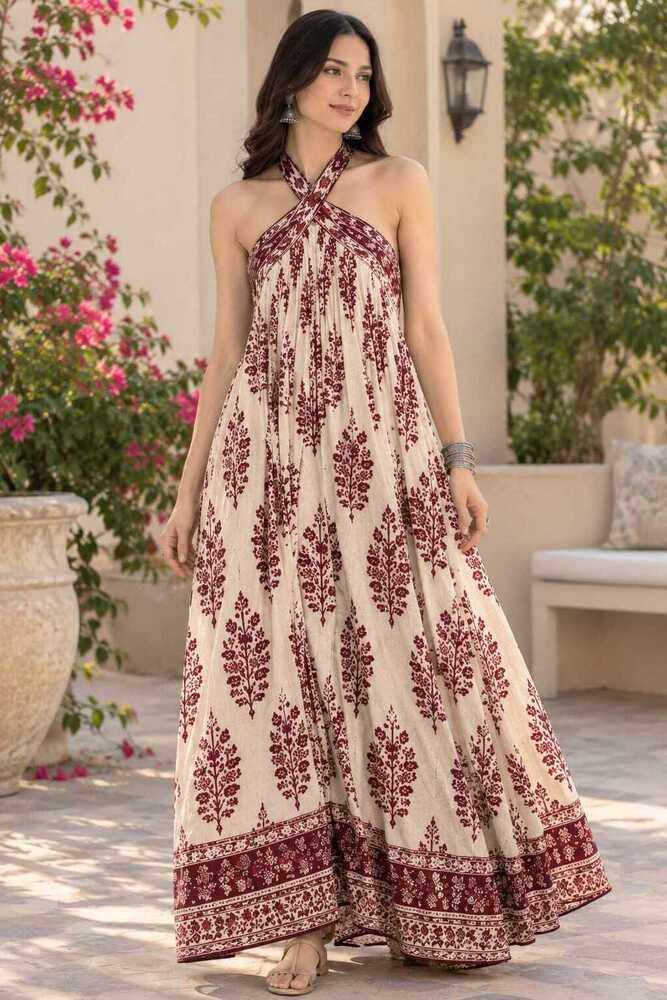 Cotton Maxi Dress Casual Vacation Wear