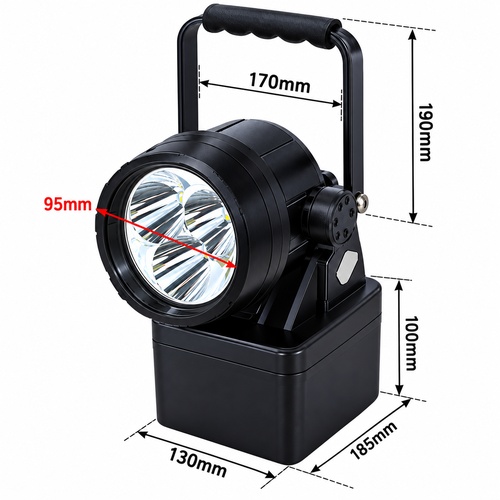 Led Explosion Proof Rechargeable Work Light - Color: Black