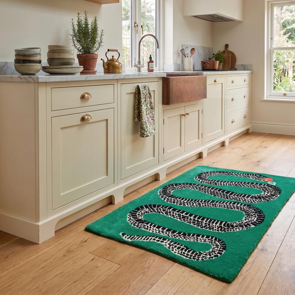 Snake Shape Hand Tufted Wool Rug Custom Animal Area Rug