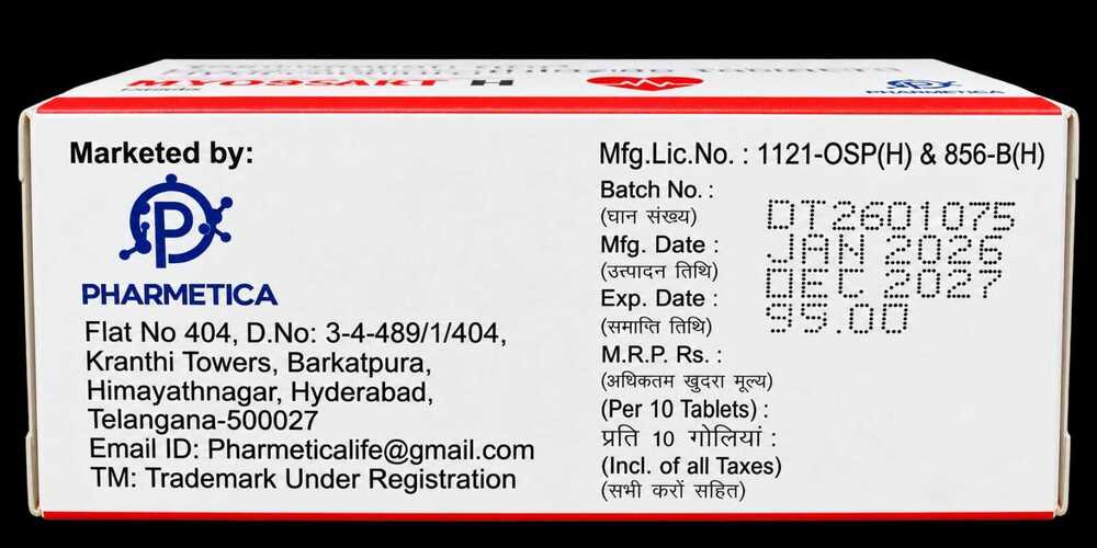 Myosart H Tablets - Storage Instructions: Dry Place