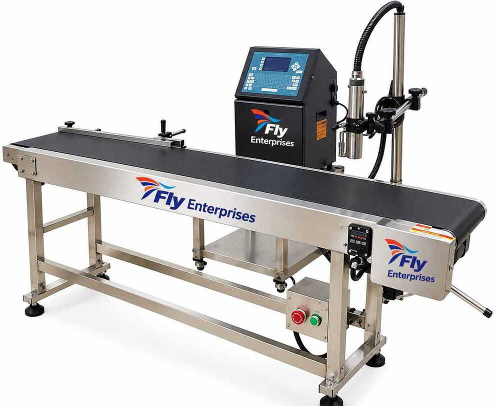Conveyor Belt with Integrated Inkjet Printer Machine