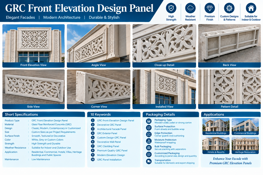GRC Front Elevation Design Panel