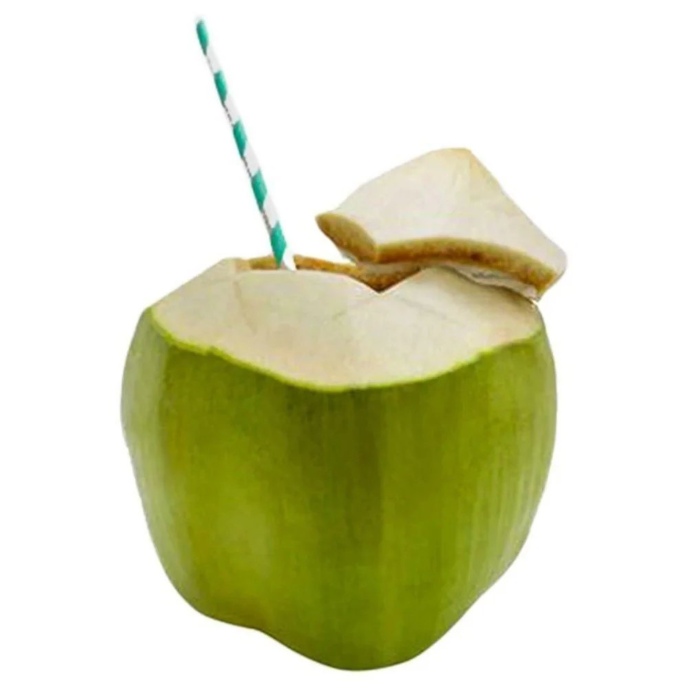 A Grade Tender Coconut - Large Oval Green, Whole Husk | Sundarban Variety, 400ml+ Water, Soft Edible Pulp