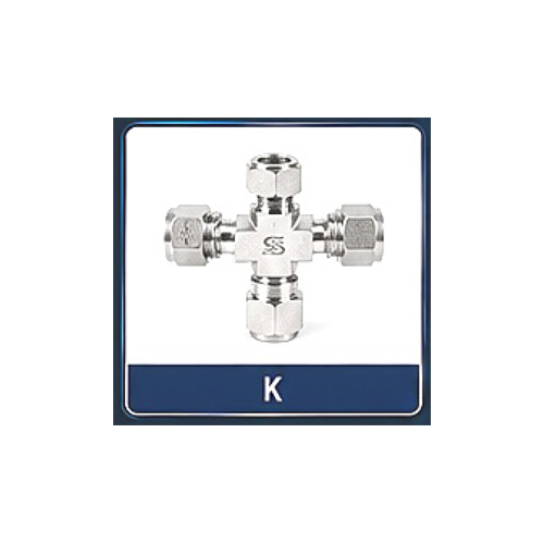 SS Union Cross Four Way Tube Fitting