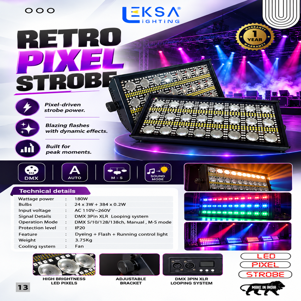 180w Retro Pixel Strobe Stage Light
