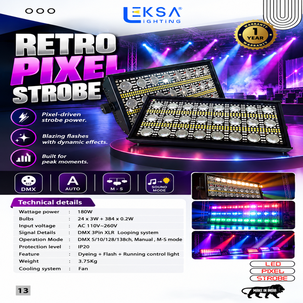 180w Retro Pixel Strobe Stage Light