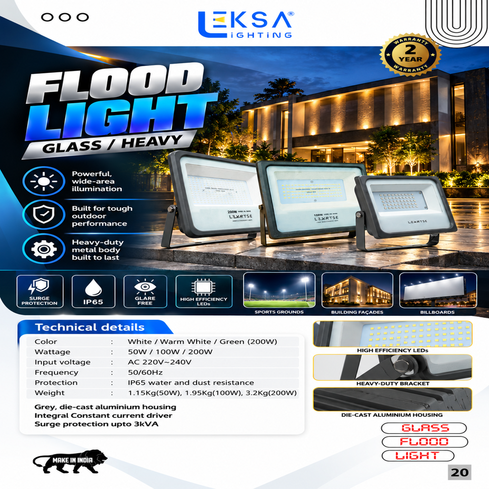Heavy Duty Glass Flood Light