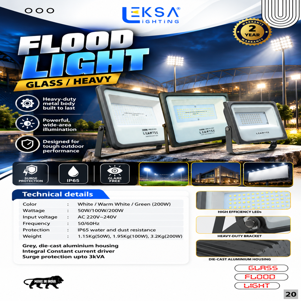 Heavy Duty Glass Flood Light