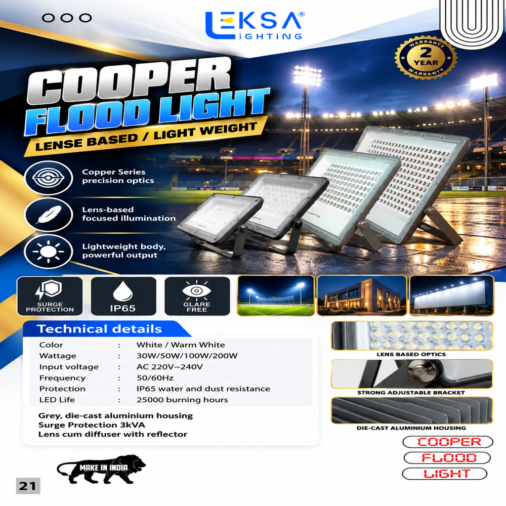 Lense Based Cooper Flood Light