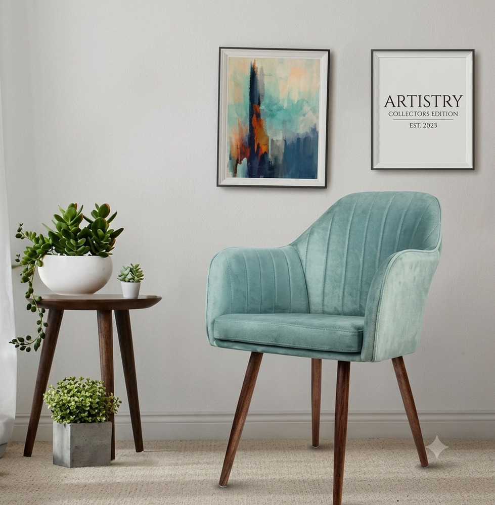 Turquoise Velvet Accent Chair