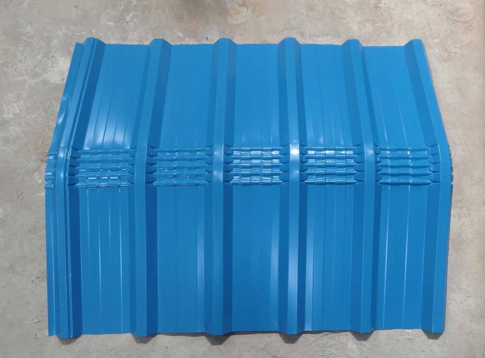 Blue Crimp Curved Roofing Sheet