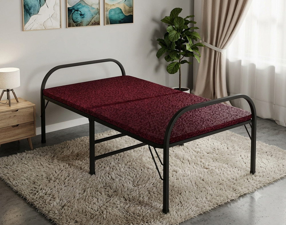 Single-size Portable Metal Folding Bed