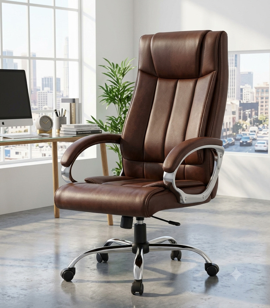 Brown Leatherette Executive Office Chair