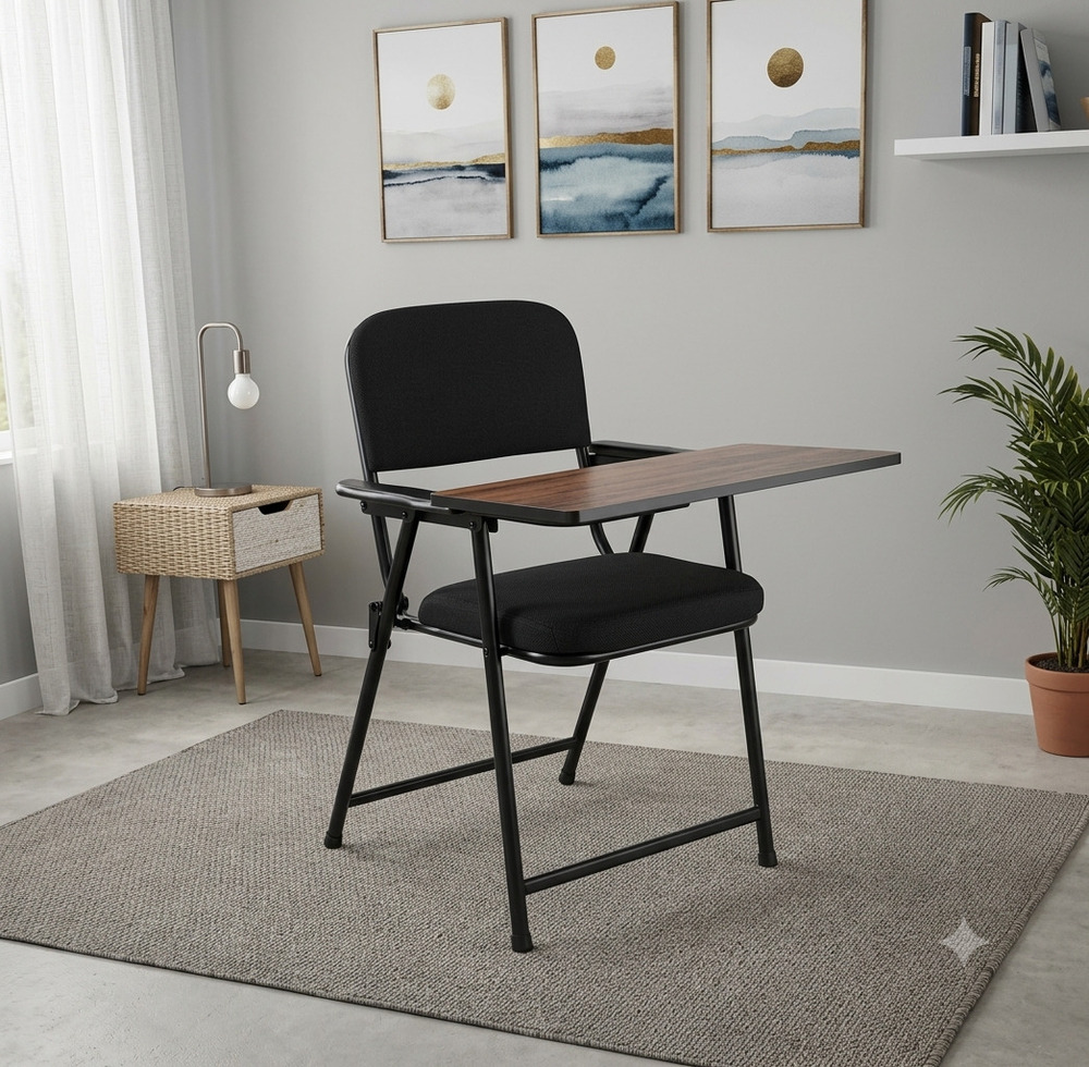Black Metal Folding Study Chair