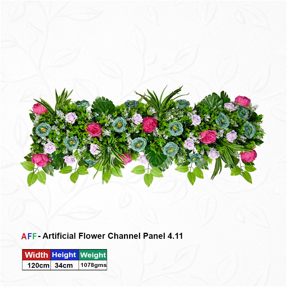Artificial Flower Factory - Verdant Vista Jewel-Toned Peony & Tropical Fern Channel Panel