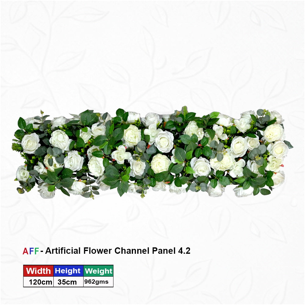 Artificial Flower Factory - Pure Ivory & Sage Eucalyptus Channel Panel