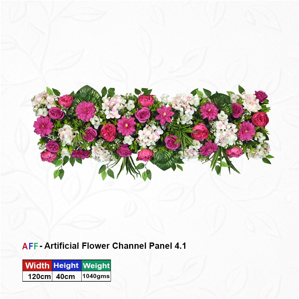 Artificial Flower Factory - Vivid Magenta & White Luxe Channel Panel