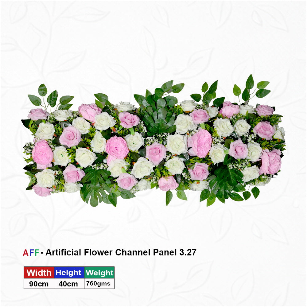Artificial Flower Factory - Enchanted Pink & Ivory Rose Channel Panel