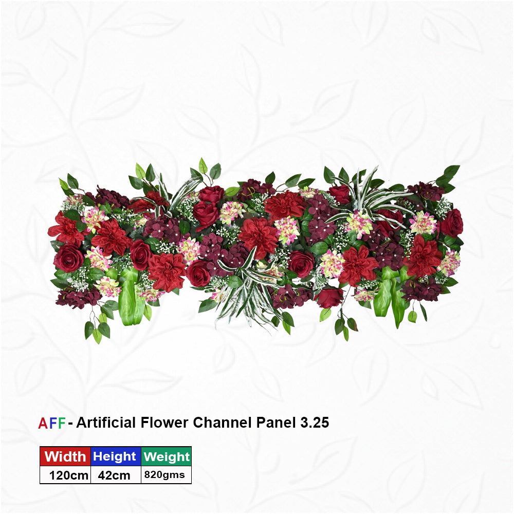 Artificial Flower Factory - Regal Burgundy & Deep Crimson Luxe Channel Panel