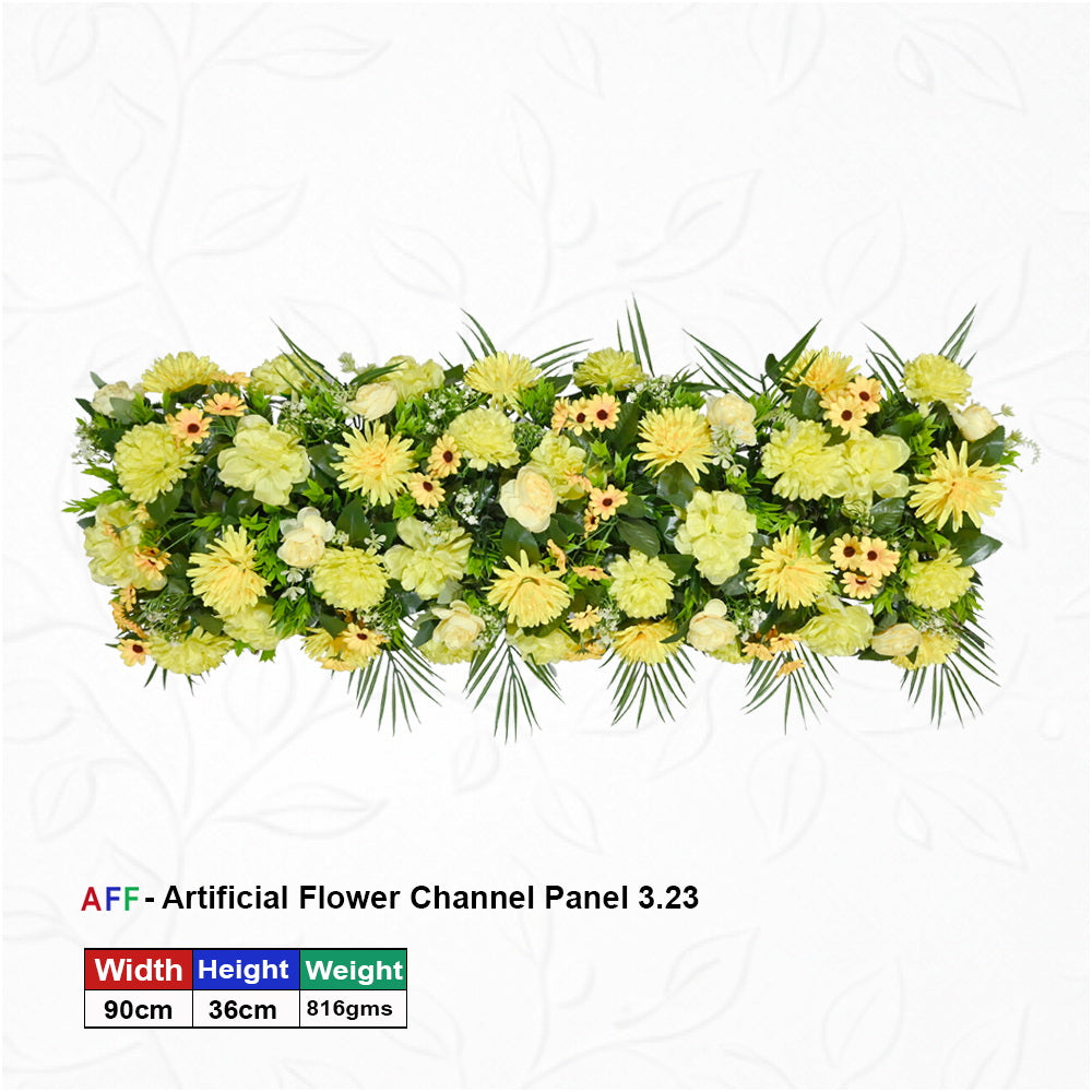 Artificial Flower Factory - Radiant Sun-Kissed Yellow & Cream Floral Channel Panel