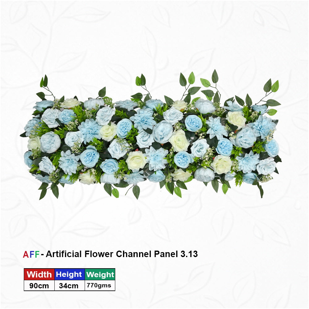 Artificial Flower Factory - Serene Azure & Ivory Meadow Channel Panel
