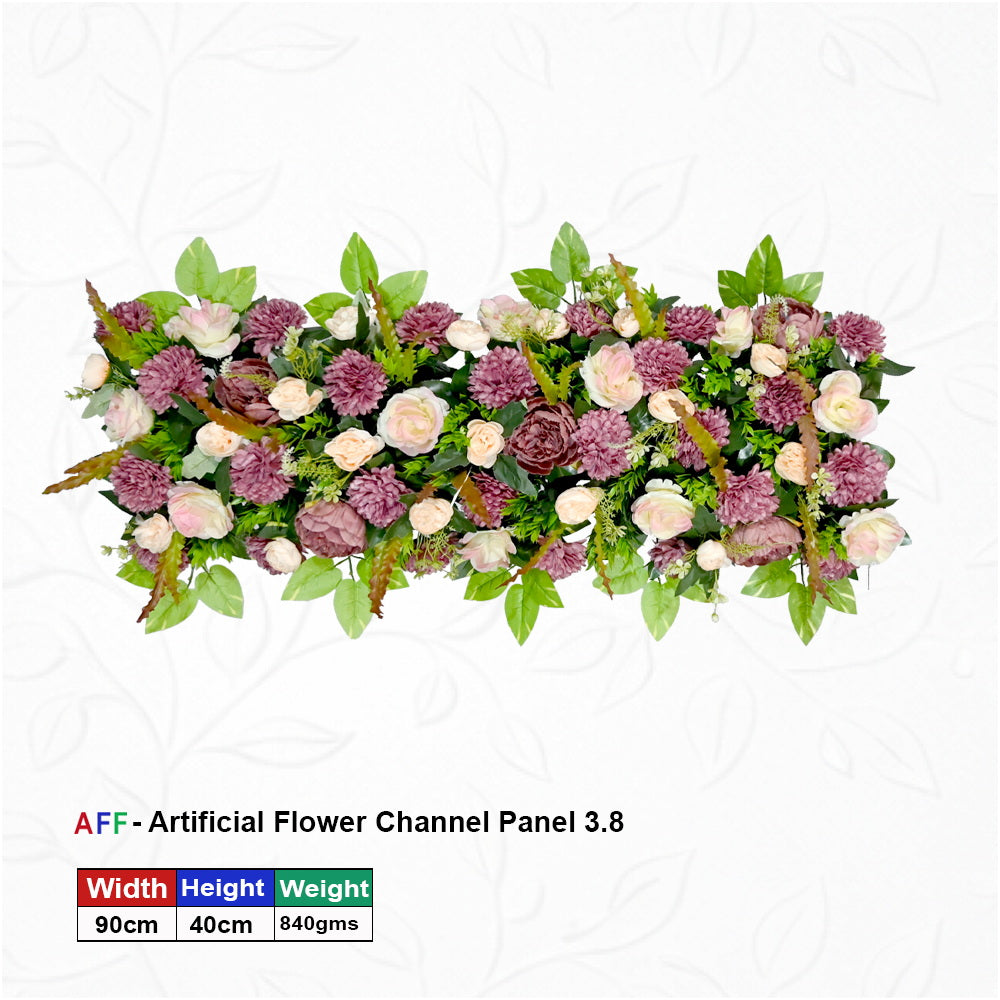 Artificial Flower Factory - Dusty Mauve & Cream Rose Channel Panel