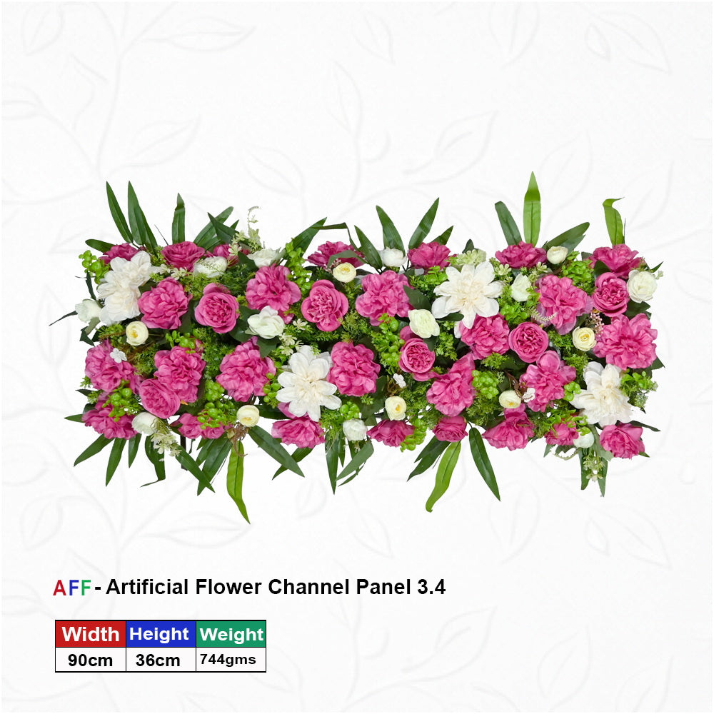 Artificial Flower Factory - Radiant Fuchsia & Ivory Channel Panel