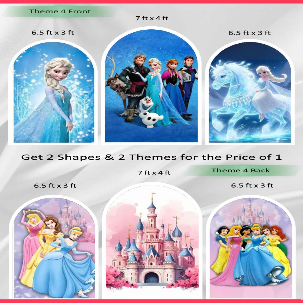 Premium Reversible Royal Princess Arch Set (3 Pcs) - Frozen & Classic Kingdom Collection