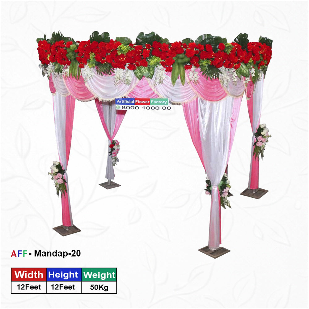 Artificial Radiant Ruby Satin Pavilion