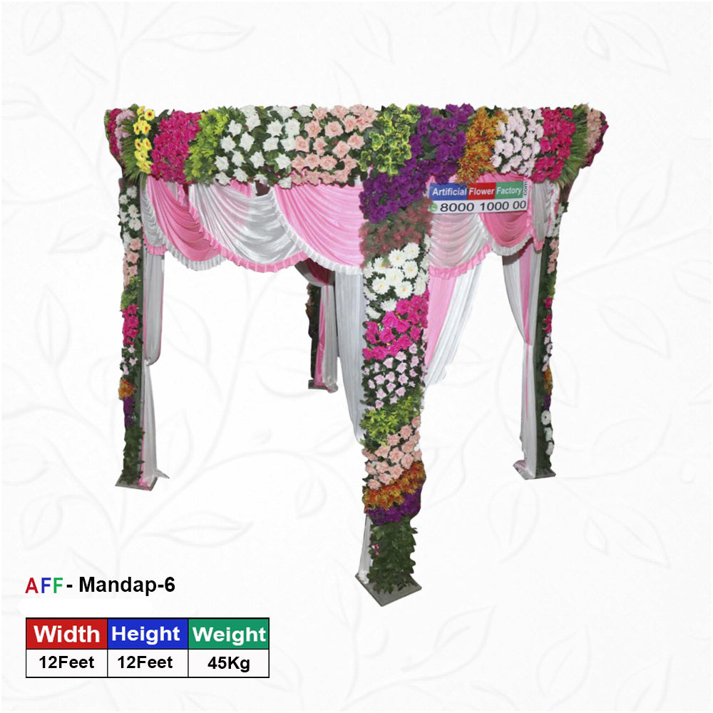 Artificial Rainbow Blossom Celebration Mandap