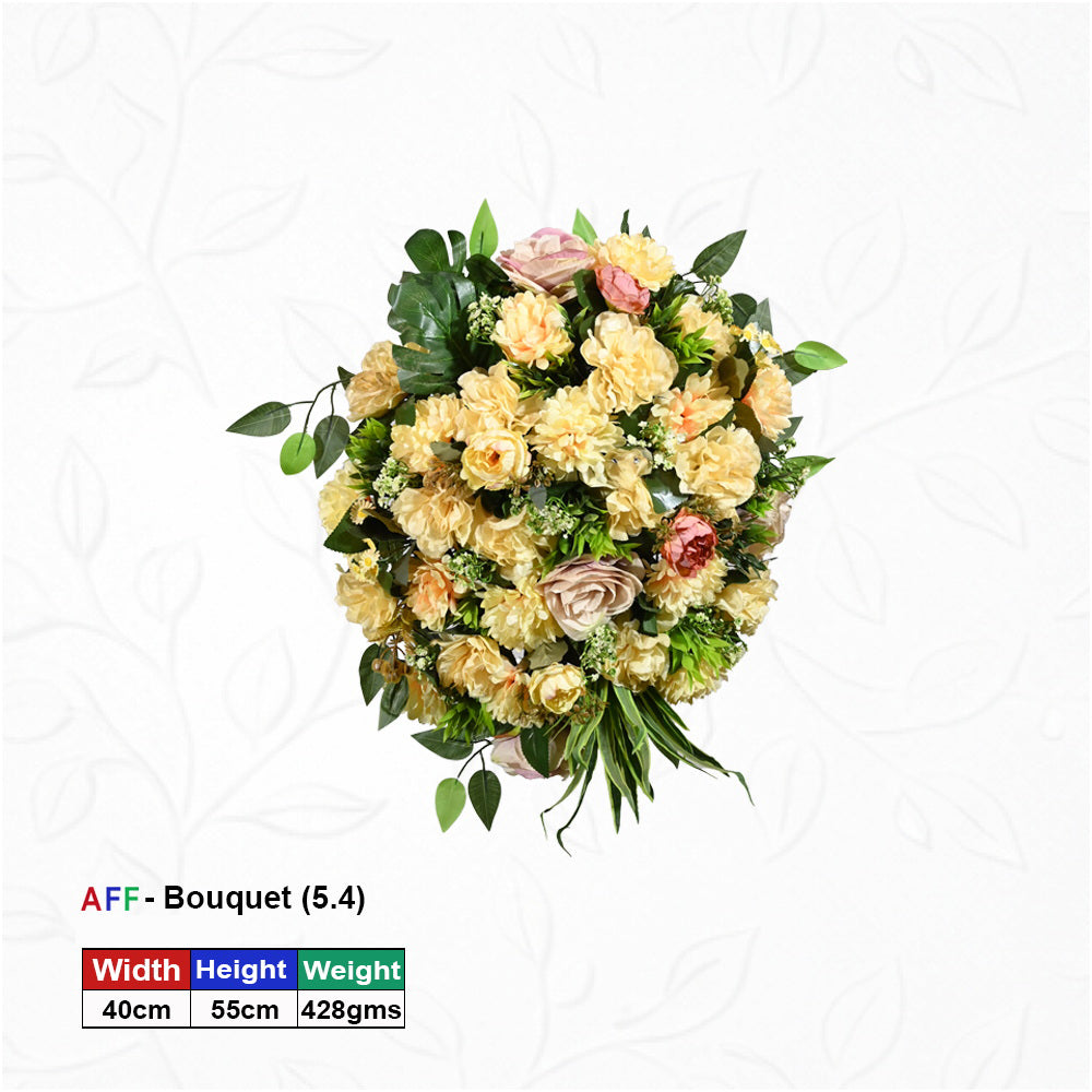 Artificial Flower Golden Marigold & Vintage Rose Ovoid Wall Arrangement