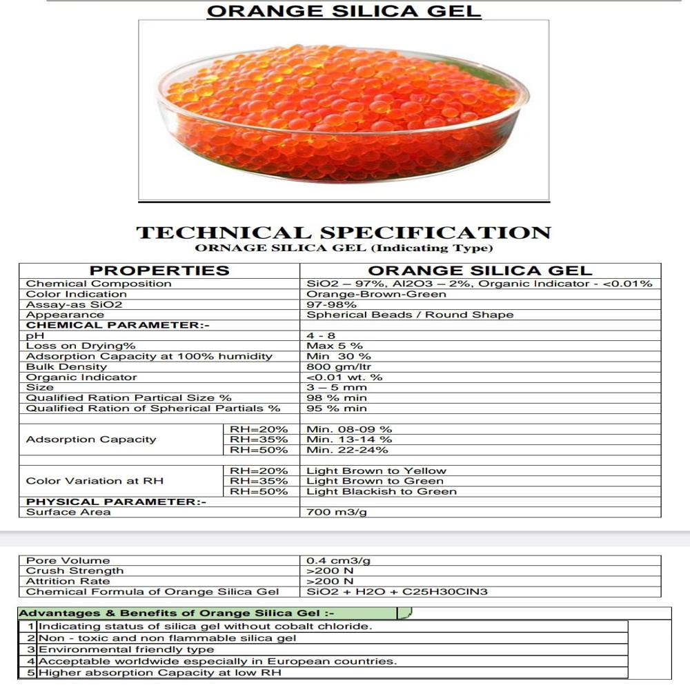 Orange Silica Gel Beads