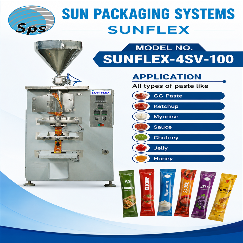 AUTOMATIC PASTE PACKING MACHINE (MODEL SUNFLEX -4SV-100)