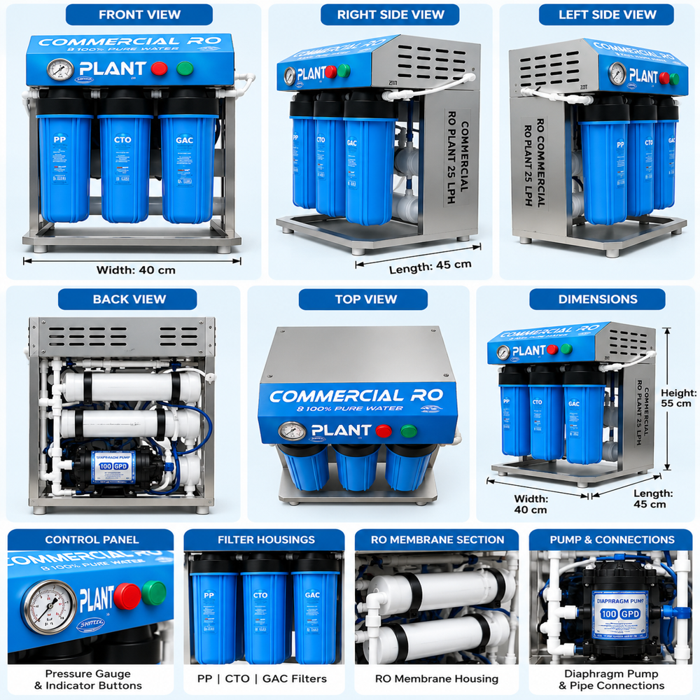 25 LPH Commercial RO Plant