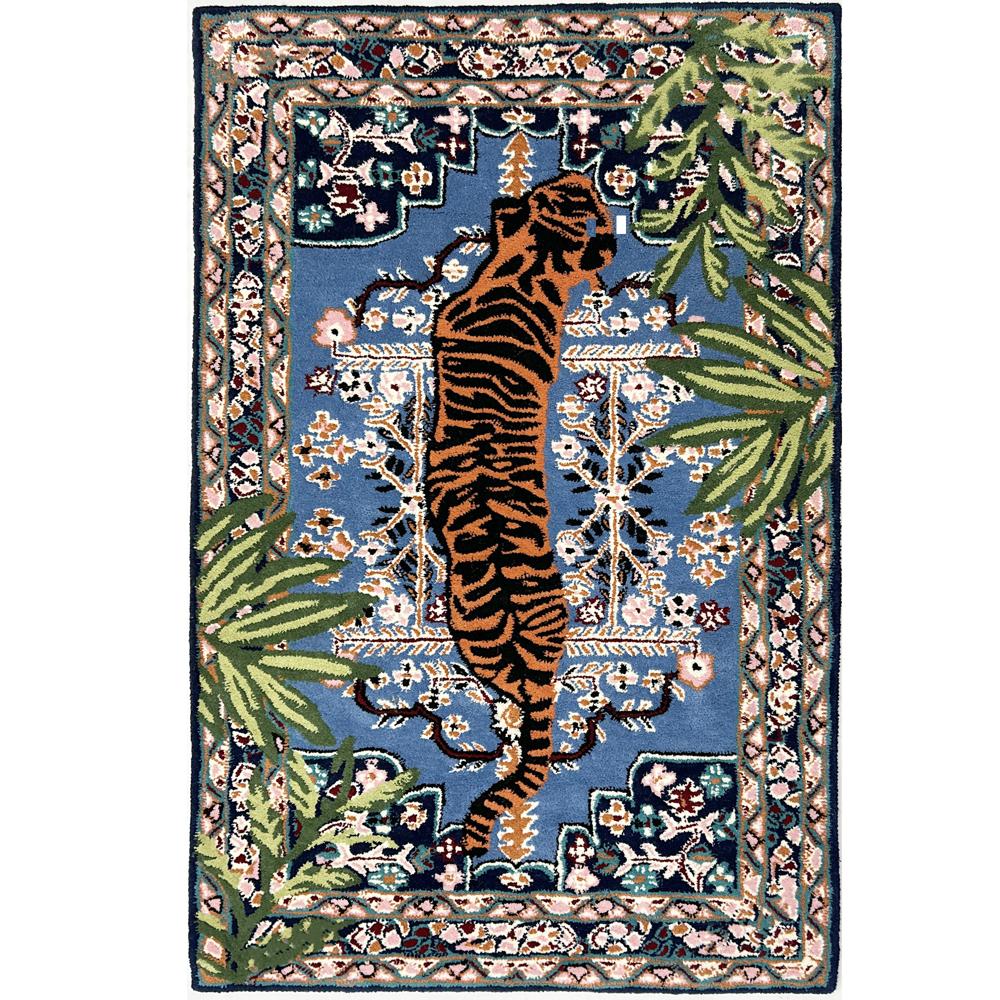 Tiger Printed Hand Tufted Wool Rug Handmade Animal Design Area Rug