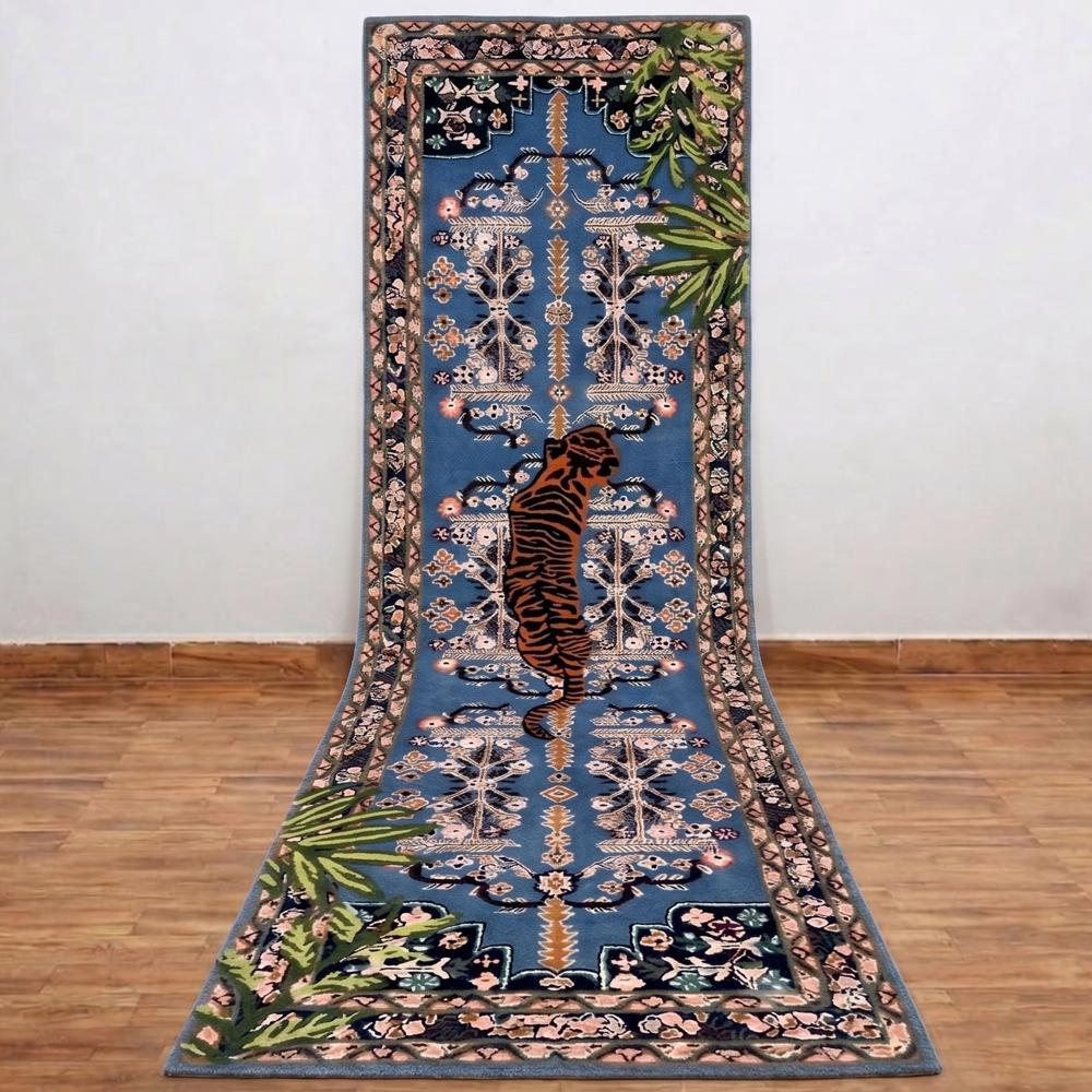 Tiger Printed Hand Tufted Wool Rug Handmade Animal Design Area Rug