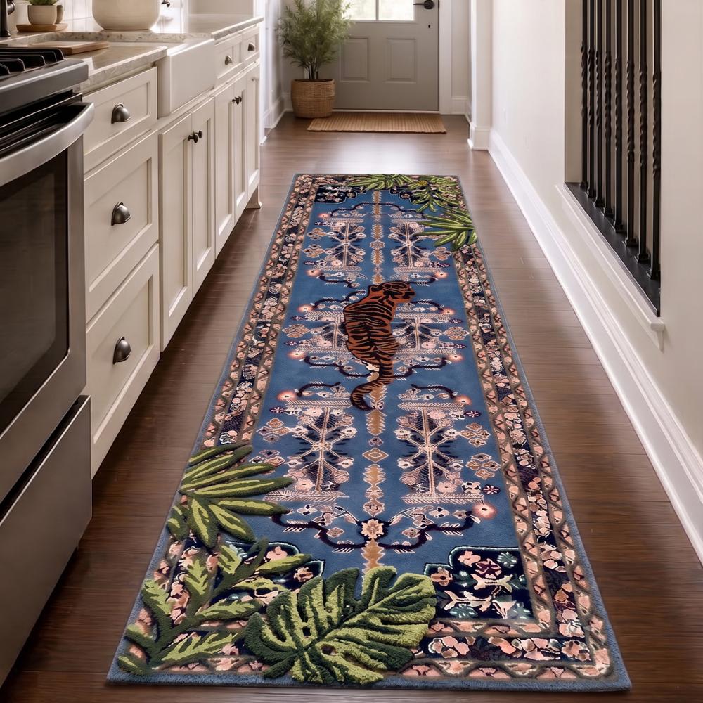 Tiger Printed Hand Tufted Wool Rug Handmade Animal Design Area Rug