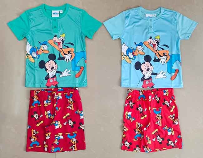 B16762 Boys and Girls Character Print Shorty Sets