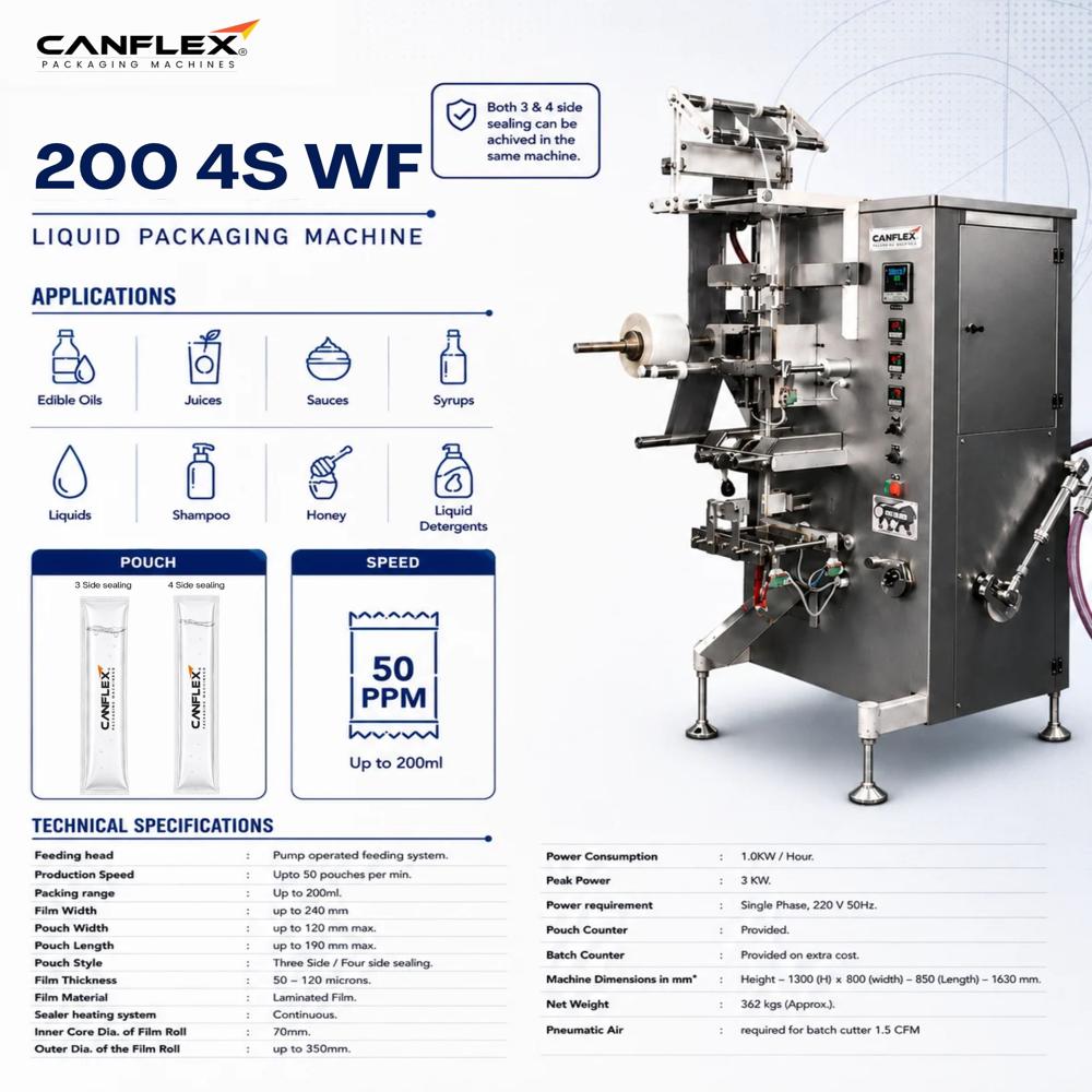 3 & 4 side Liquid Packaging Machine